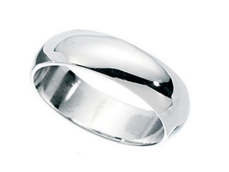 5mm Plain Silver Wedding Band Ring Size T