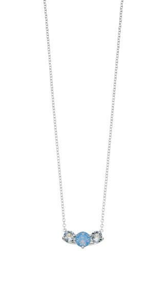 Air Blue Opal And Denim Blue Swarovski Necklace