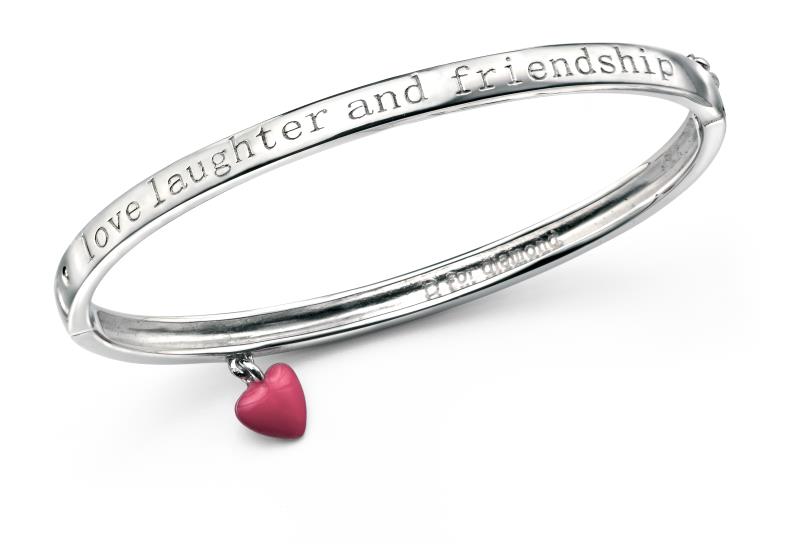 D For Diamond Love, Laughter And Friendship Bangle
