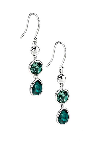 Erinite/Emerald Swarovski Crystal Drop Earrings