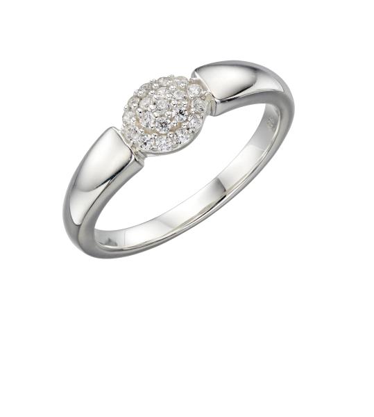 Graduated Band With Oval Pave CZ