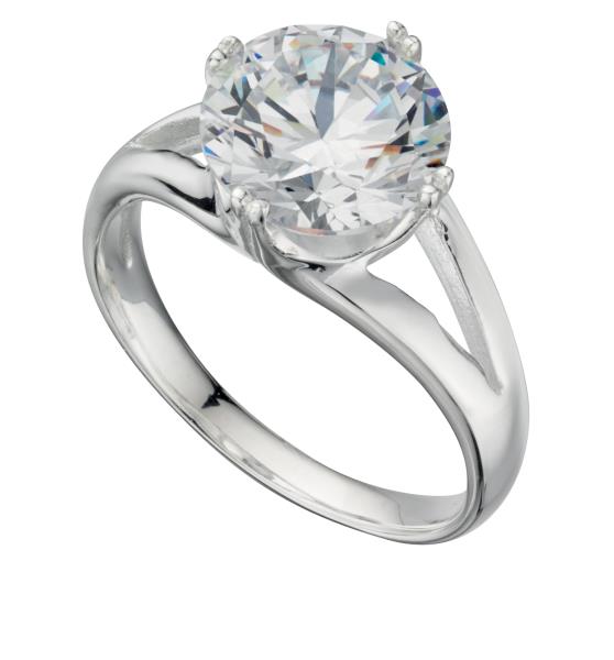 Large Cz Solitaire Ring