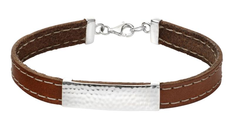Leather Bracelet With Silver Detail ID