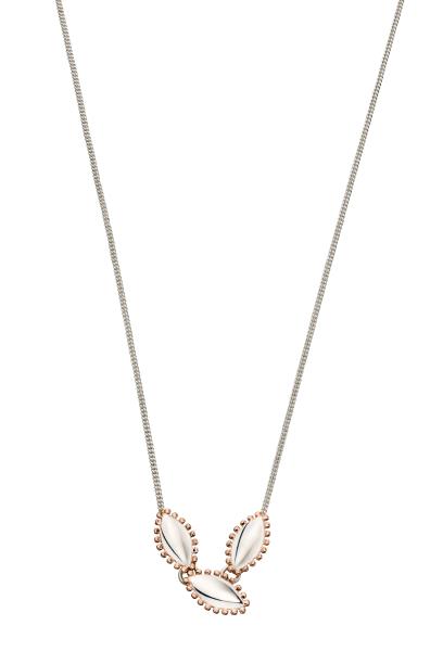 Marquise Silver And Rose Gold Plated Boho Style Necklace