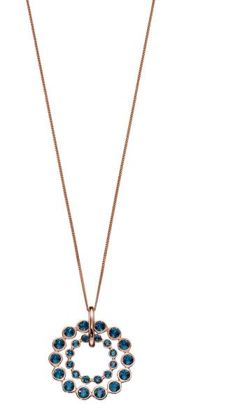 Montana Swarovski And Rose Gold Plated  Silver Double Row Pendant