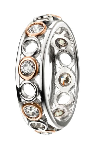 Repeat Circle Ring With Rose Gold & CZ