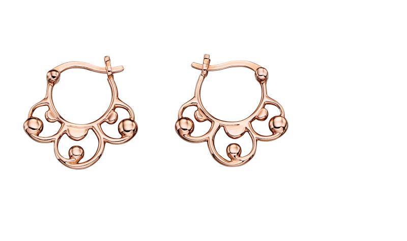 Rose Gold Baroque Creole Hoop Earrings
