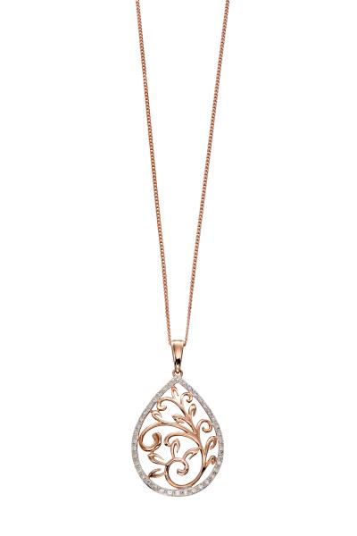 Rose Gold Baroque Diamond Pendant