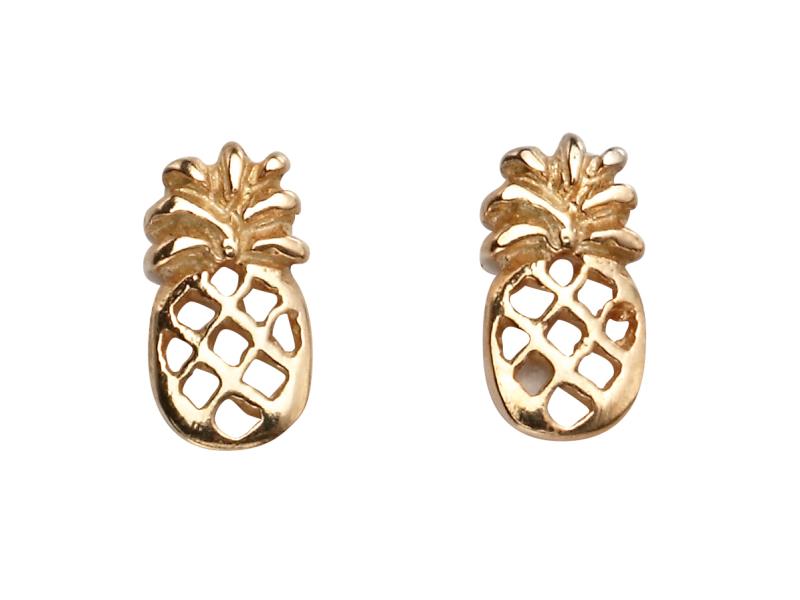 Rose Gold Pineapple Stud Earrings