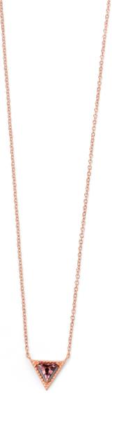 Rose Gold Plated Purple CZ Triangle Necklace