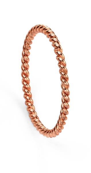 Rose Gold Plated Rope Effect Ring