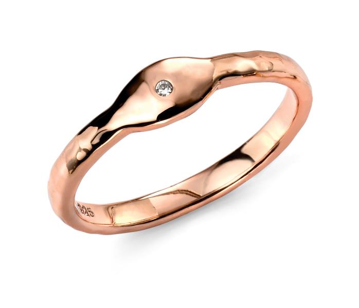 Rose Gold CZ Plated Stacking Ring