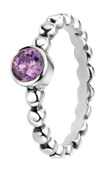 Amethyst CZ Ring With Ball Shank