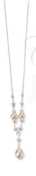 Silver & Pearl Droplet Necklace 