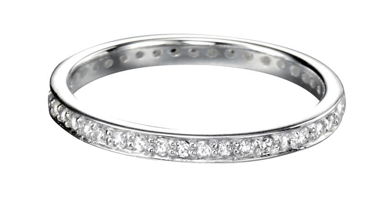 Clear CZ Pave 2.3Mm Round Ring