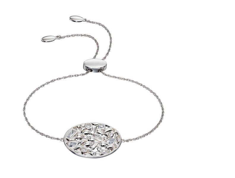 Silver Contrast Shape Oval Toggle Bracelet