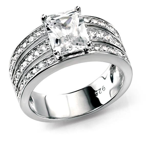 Clear CZ Triple Band Ring