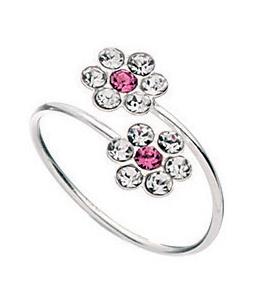 Pink Double Flower Toe Ring