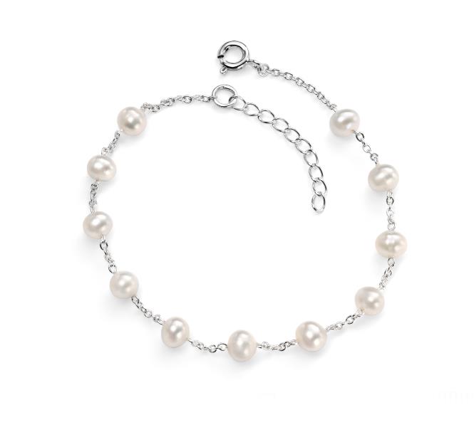 White Freshwater Pearl 19+3Cm Bracelet