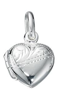 Half Engraved Heart Locket Pendant