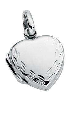 Small Engraved Heart Locket Pendant