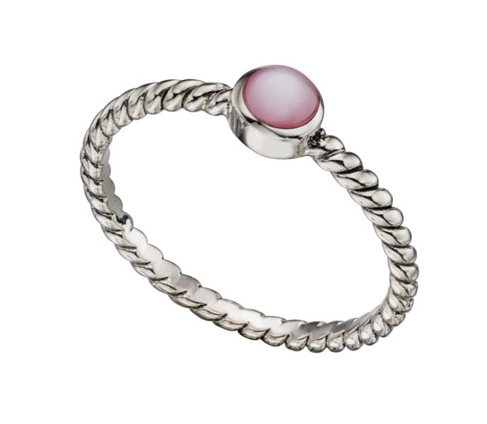 Pink Mother Of Pearl Twisted Ring
