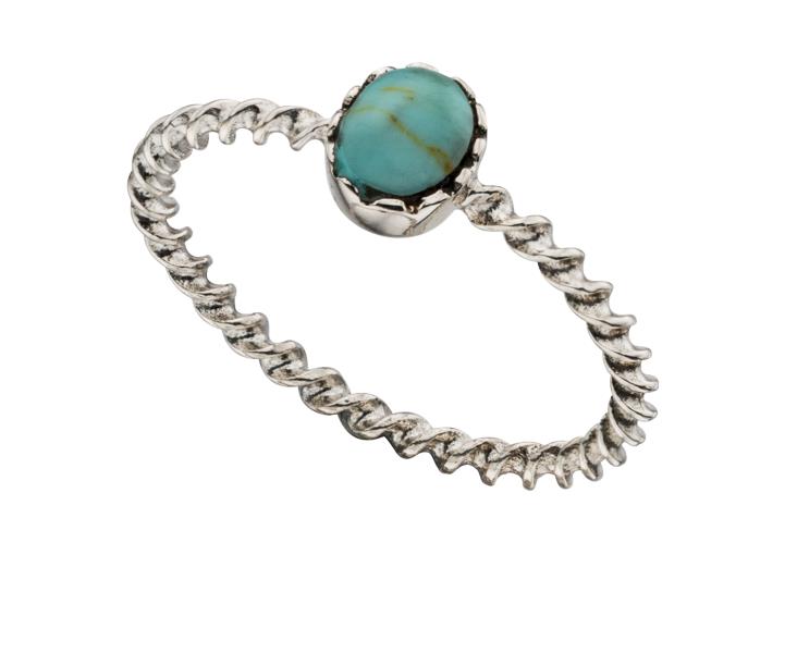 Twisted Ring With Turquoise Stone