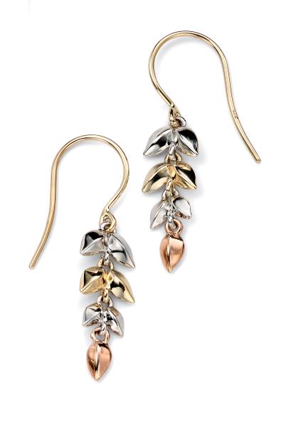 Yellow/White/Rose Gold Leaf Earrings