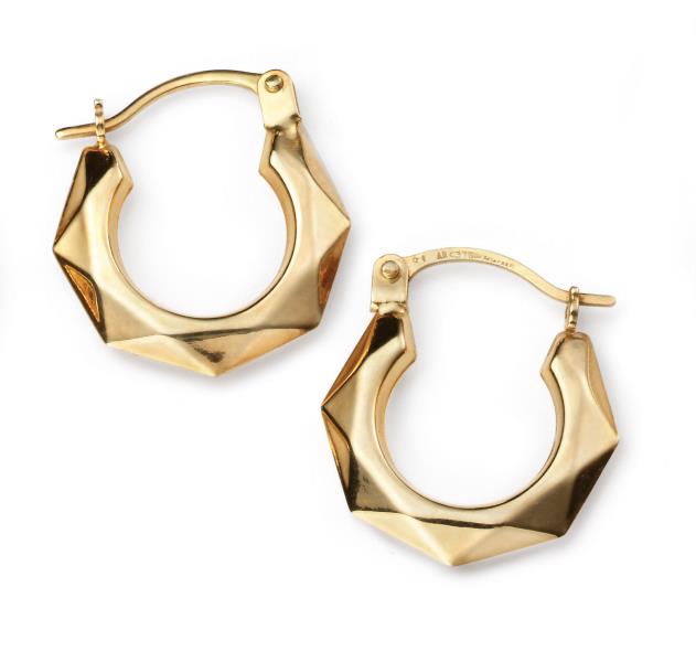 9ct Yellow Gold Lever Hoops