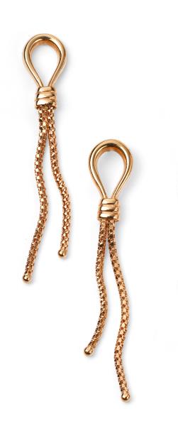 9ct Yellow Gold Snake Link Drop Earrings
