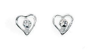 Clear Crystal Centre Open Heart Stud