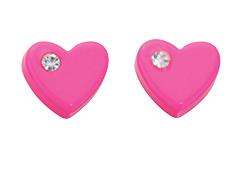 Clear Crystal Pink Heart Stud