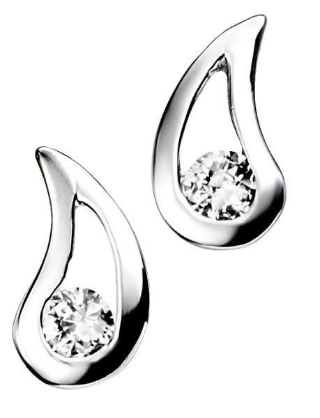 Clear CZ Teardrop Earrings