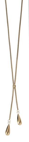 Elements Gold 9ct Yellow Gold Double Teardrop Necklace
