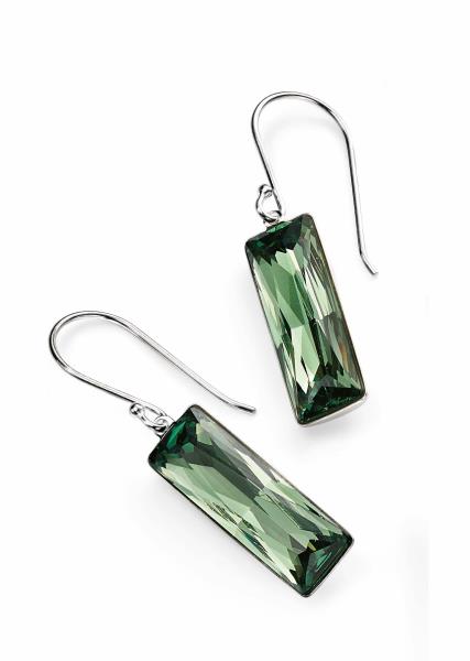 Erinite Swarovski Crystal Rectangle Drop Earrings