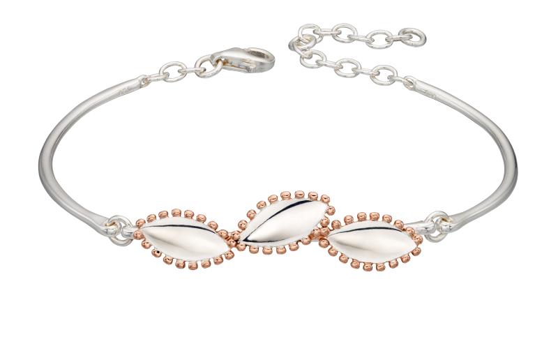 Marquise Silver And Rose Gold Plated Boho Style Bracelet