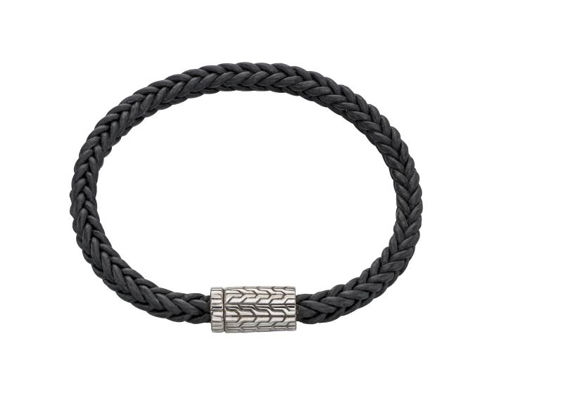 Leather And Steel Bracelet
