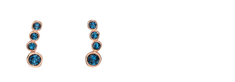 Montana Swarovski And Rose Gold Plated Silver Crawler Earrings
