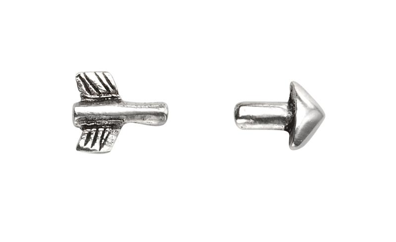 Oxidised Split Arrow Stud Earrings