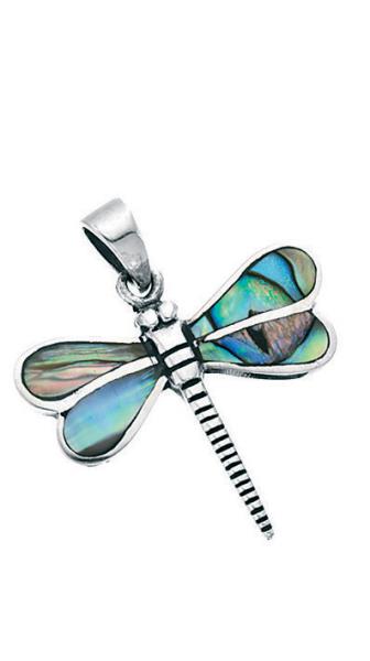Paua Shell Dragonfly Pendant