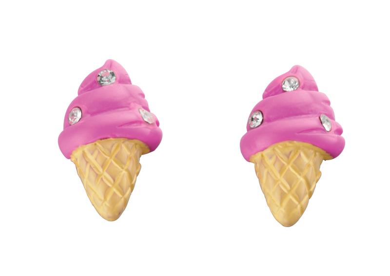 Pink Ice Cream Cone Stud