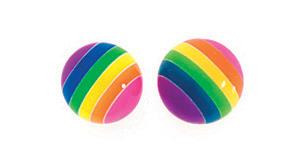 Rainbow Large Stripe Ball Stud