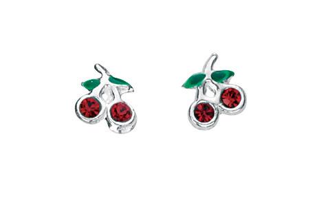 Red Crystal Cherry Stud