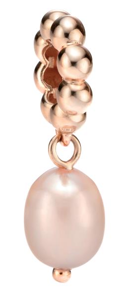 Ball Pattern Spacer With Pearl Drop Rose Gold