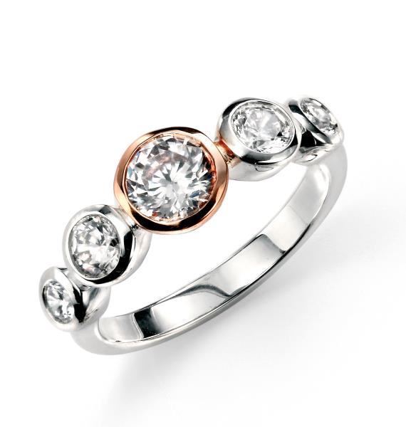 Rose Gold Plated Multi CZ Ring
