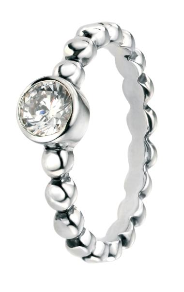 Round CZ Ring With Ball Shank