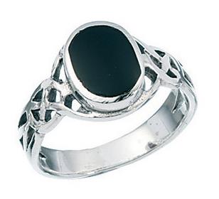 Black Onyx Celtic Oval Ring