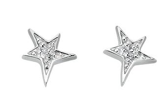 Clear CZ Star Stud Earrings