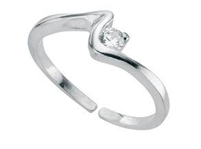 Clear CZ Squiggle Toe Ring