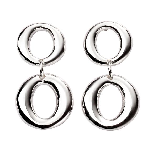 Double Circle Drop Earrings
